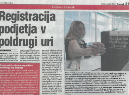 Časopisni izrezek iz 2005 ob lansiranju portala e-VEM